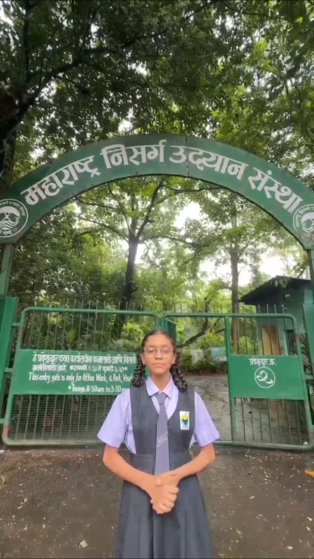 An ANET student presenting at the Maharashtra Nature Park entrance